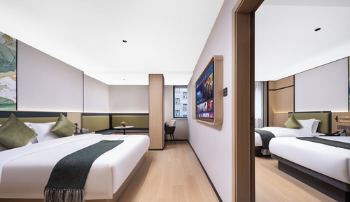 Business-Dreibettzimmer, 2 Schlafzimmer, Stadtblick
