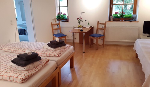 Superior-Dreibettzimmer, eigenes Bad, Gartenblick