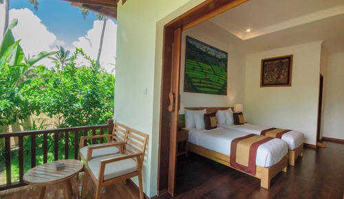 Deluxe-Zweibettzimmer, Balkon, Gartenblick