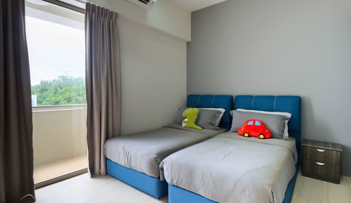 Familienapartment, 2 Schlafzimmer, eingeschränkter Meerblick, Strandnähe