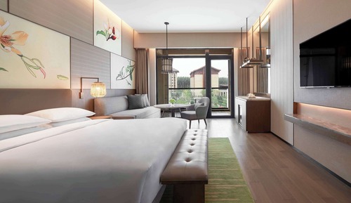 Zimmer, 1 King-Bett, Gartenblick