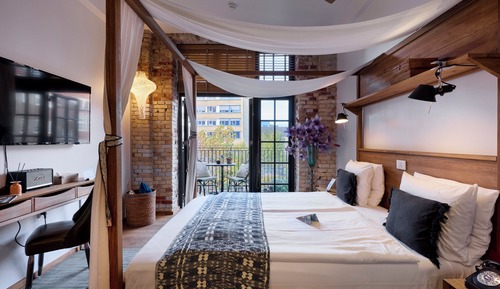 Doppelzimmer, 1 Queen-Bett, Balkon, zum Innenhof hin