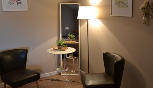 Familien-Vierbettzimmer, eigenes Bad, Gartenblick