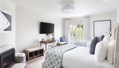 Deluxe-Doppelzimmer, 2 Doppelbetten, Kamin (Upstairs)