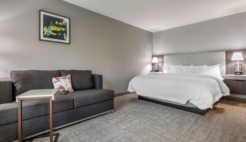 Zimmer, 1 King-Bett und Schlafsofa, Kühlschrank und Mikrowelle