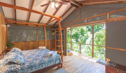 Premium-Ferienhütte, 1 King-Bett, Balkon, Meerblick