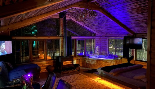 Panorama-Zimmer, 1 Queen-Bett, Whirlpool, Bergblick