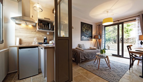 Comfort-Apartment, Mehrere Betten, Kochnische, Gartenblick