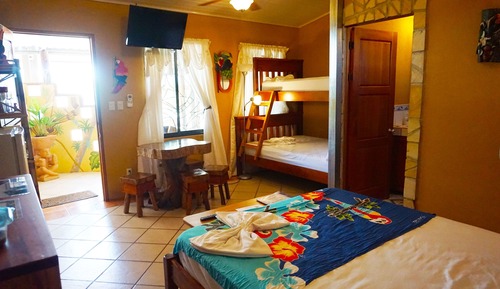 Familien-Ferienhütte, Mehrere Betten, Poolblick