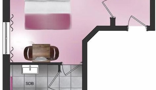 Doppel- oder Zweibettzimmer, zum Innenhof hin