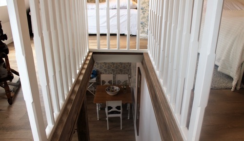 Vierbettzimmer, 1 Schlafzimmer, Kochnische, Blick auf den Innenhof