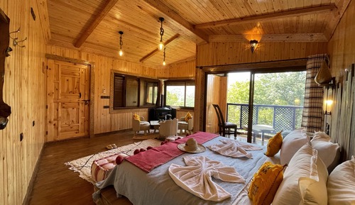 Grand-Doppel- oder -Zweibettzimmer, 1 Schlafzimmer, Kamin, Gartenblick