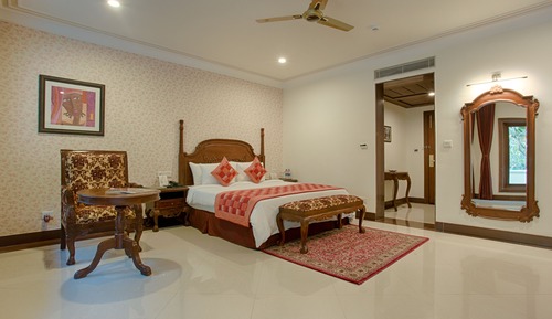 Premium-Doppel- oder -Zweibettzimmer, 1 Schlafzimmer, Terrasse, Gartenblick