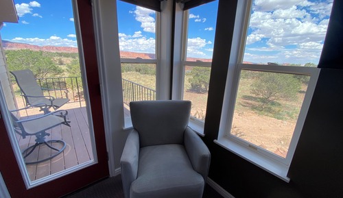 Einzelzimmer, 1 Queen-Bett, Bergblick