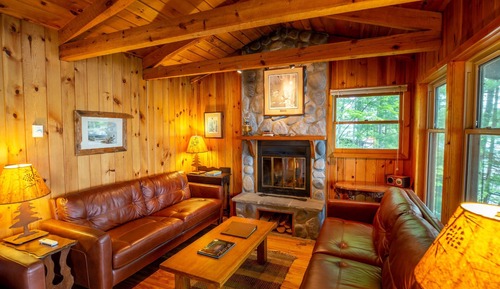 Premium-Ferienhütte, 3 Schlafzimmer, Kamin, Seeblick