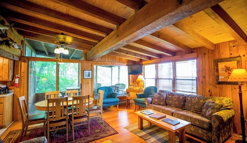 Premium-Ferienhütte, 3 Schlafzimmer, Kamin, Seeblick