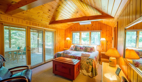 Premium-Ferienhütte, 4 Schlafzimmer, Kamin, Seeblick