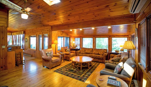 Premium-Ferienhütte, 5 Schlafzimmer, Kamin, Seeblick