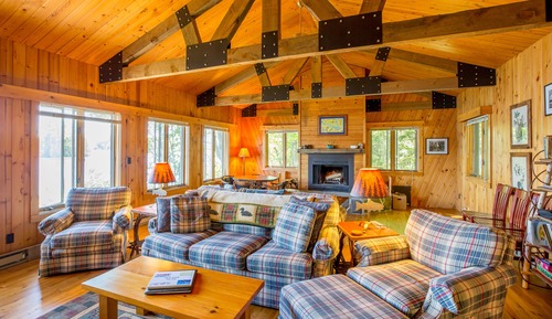 Premium-Ferienhütte, 3 Schlafzimmer, Kamin, Seeblick