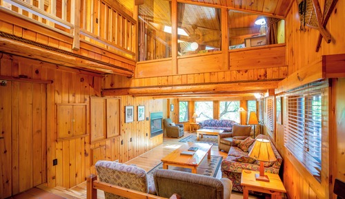 Premium-Ferienhütte, 4 Schlafzimmer, Kamin, Seeblick