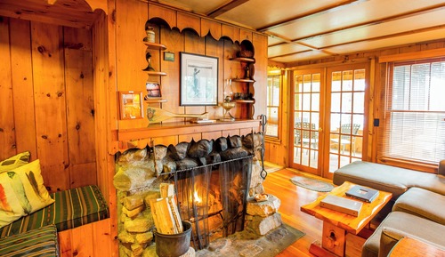 Premium-Ferienhütte, 2 Schlafzimmer, Kamin, Seeblick
