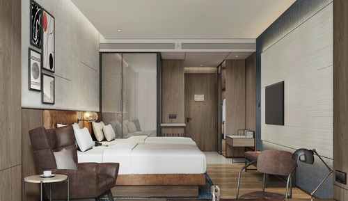 Comfort-Zimmer, 2 Doppelbetten, Stadtblick