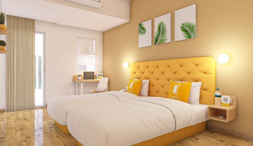 Doppel- oder Zweibettzimmer, Stadtblick