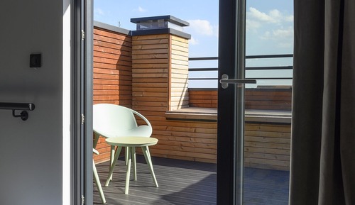 Comfort-Vierbettzimmer, Blick auf den Weinberg