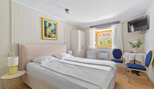 Standard-Doppelzimmer, eigenes Bad, eingeschränkter Seeblick