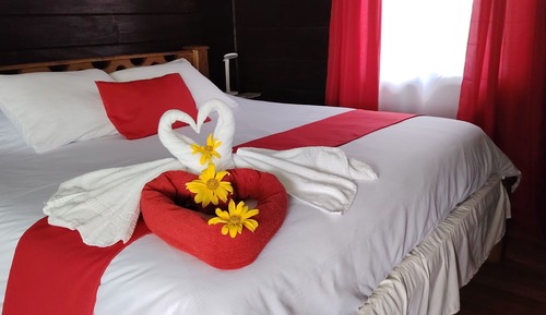 Basic-Ferienhütte, 1 King-Bett, Bergblick