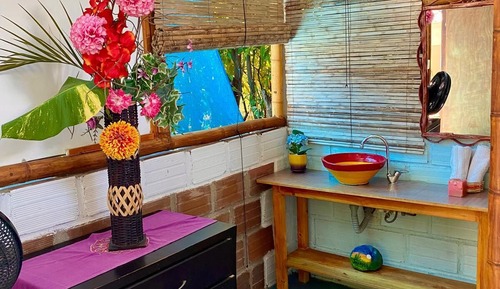 Deluxe-Ferienhütte, Terrasse, Gartenblick