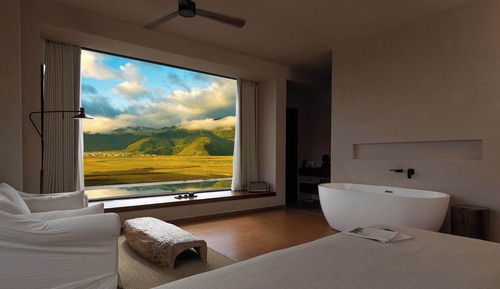Basic-Doppelzimmer, Terrasse, Hügelblick