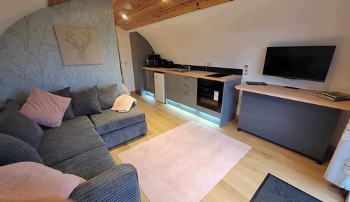 Luxury-Ferienhütte, Küche, Talblick