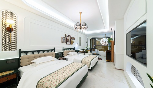 Exclusive-Zweibettzimmer, Mehrere Betten, Stadtblick