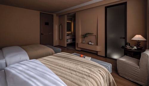 Economy-Zweibettzimmer, Blick auf den Innenhof