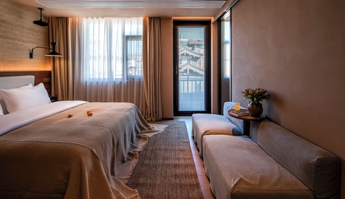 Economy-Doppelzimmer, Balkon, Bergblick