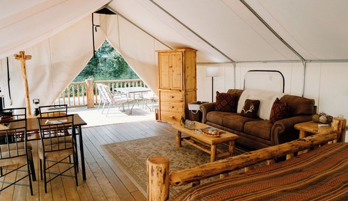 Romantisches Zelt, 1 King-Bett und Schlafsofa, Gartenblick