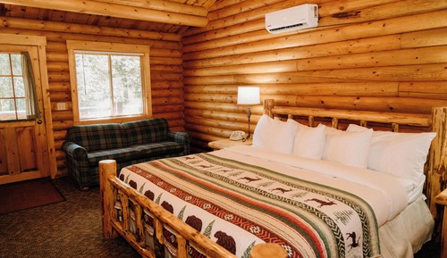 Premium-Ferienhütte, Mehrere Betten, Haustiere gestattet, Gartenblick