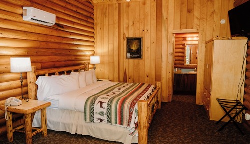 Familien-Ferienhütte, Mehrere Betten, Haustiere gestattet, Gartenblick