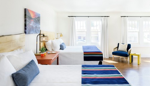 Luxury-Vierbettzimmer, 2 Queen-Betten, Bergblick