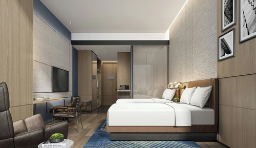 Deluxe-Doppelzimmer, 2 Doppelbetten, Stadtblick