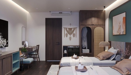 Deluxe-Zweibettzimmer, 2 Einzelbetten, Poolblick