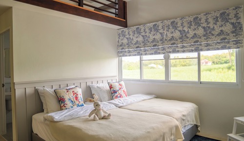 Familien-Dreibettzimmer, Balkon, Gartenblick