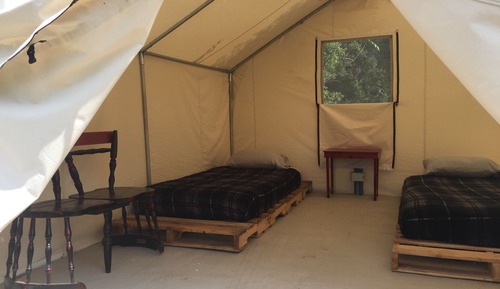 Comfort-Zelt, 2 Einzelbetten, Gemeinschaftsbad