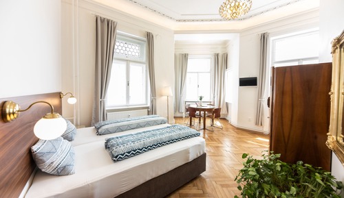 Standard-Doppelzimmer, 1 Schlafzimmer, eigenes Bad, Stadtblick