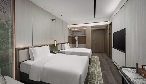 Standardzimmer, 2 Doppelbetten, barrierearme Badewanne