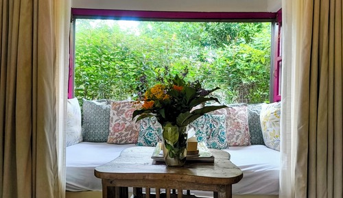 Deluxe-Doppelzimmer, Terrasse, Gartenblick