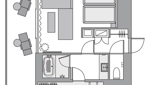 Deluxe-Vierbettzimmer, Sauna, Stadtblick