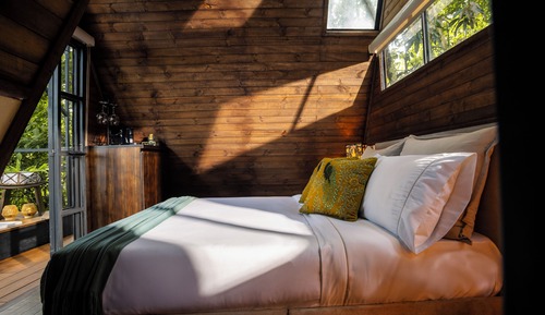 Deluxe-Ferienhütte, Terrasse, Bergblick