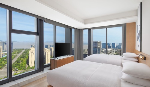 Standardzimmer, 2 Doppelbetten, Stadtblick